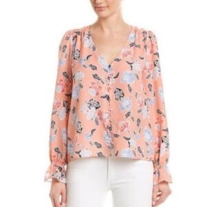 • Joie • Women’s BOLONA blouse peach floral button down XS